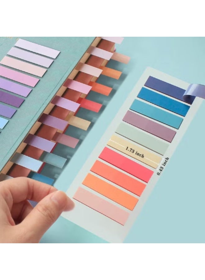 ووفيكسر مجموعة ملصقات لاصقة مكونة من 1200 قطعة، علامات صفحات شفافة ملونة مع مسطرة شفافة مرنة، فواصل فهرسة بألوان موراندي للكتب والملفات وتنظيم المكتب. - Image 5